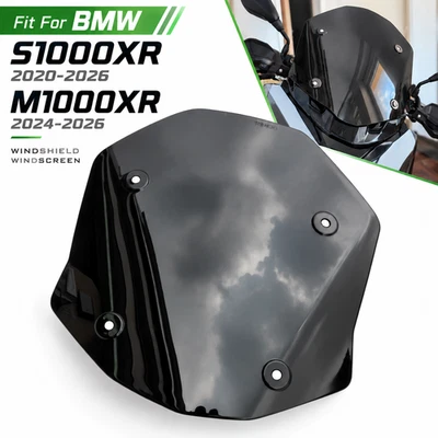 Fit For BMW S1000XR M1000XR 2020-2026 Black Windshield Windscreen Screen - Image 1 of 4