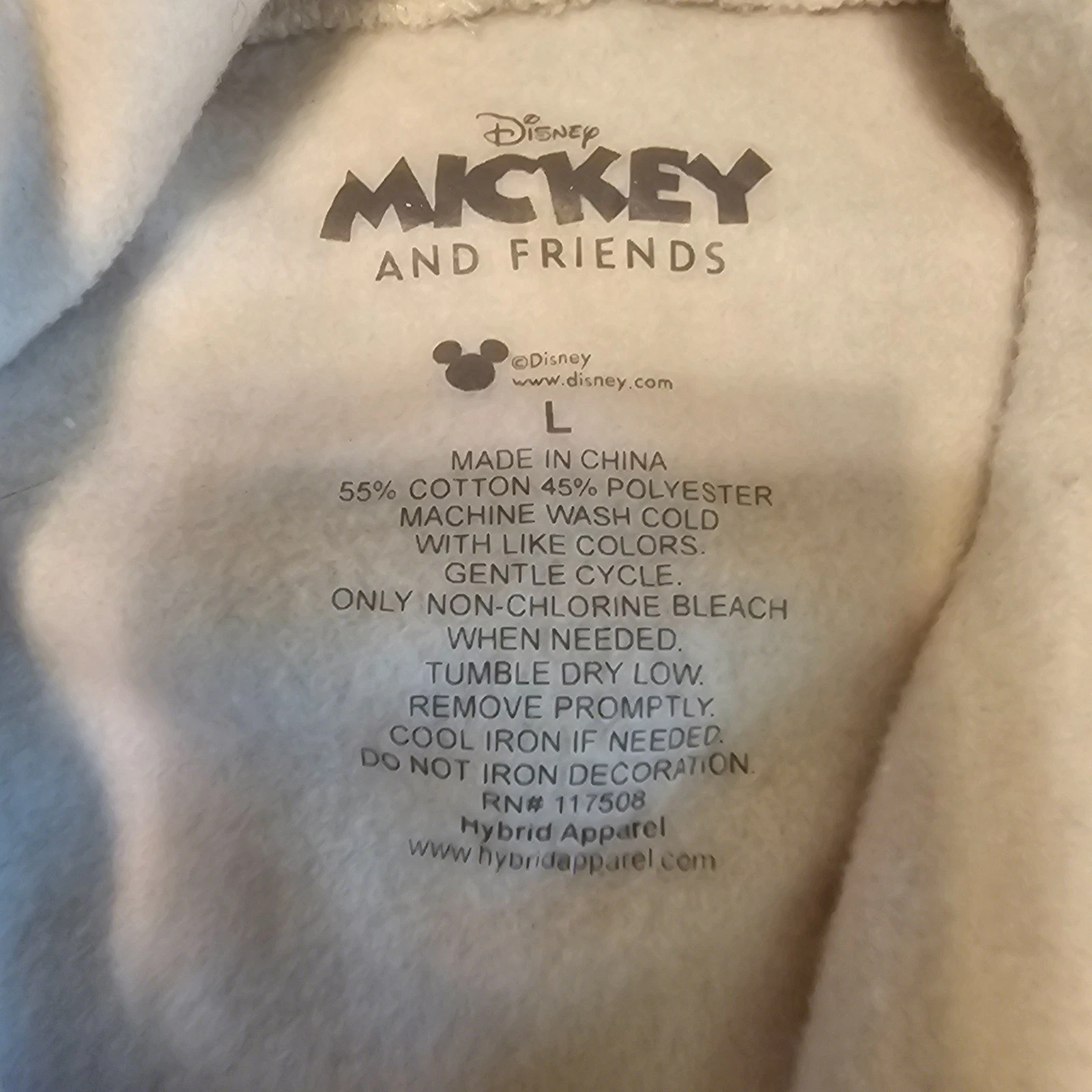 OFF WHITE Felpa con cappuccio e zip intera panna pile Disney and Friends donna super morbida taglia large