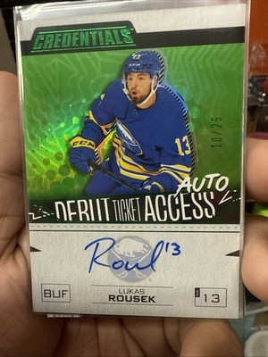 2023-24 UD Credentials Debut Ticket Access Green 10/25 Lukas Rousek Auto
