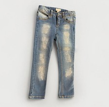 New:Toddler Girls MRSL Skinny Jeans STRETCH Denim Silver Stitching Front Sz 4