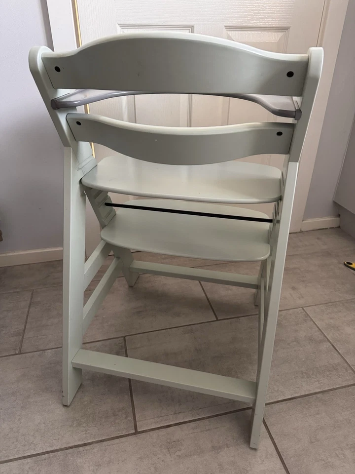 Hauck Alpha+ Wooden Highchair Sage Green - Used Great Condition - Image 3 of 4