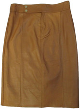 RALPH LAUREN Black Label Brown Leather Pencil Skirt Size 2/4 - NWT 1698.00