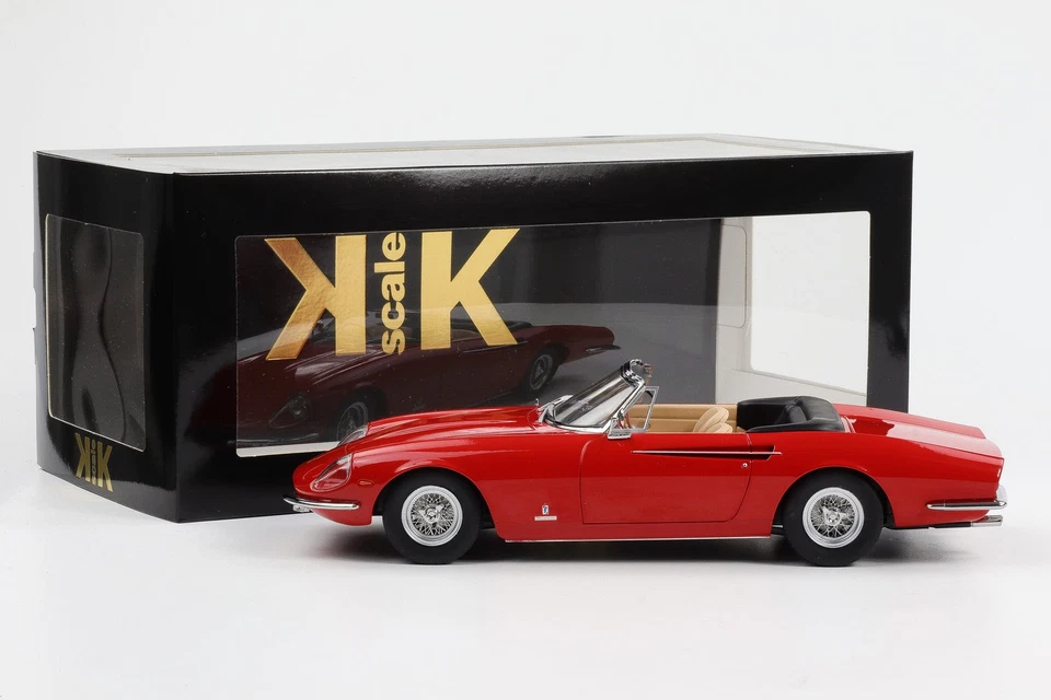 1:18 Échelle KK Ferrari 365 V12 California Spyder Pininfarina 1966 Rouge Diecast - Photo 3/4