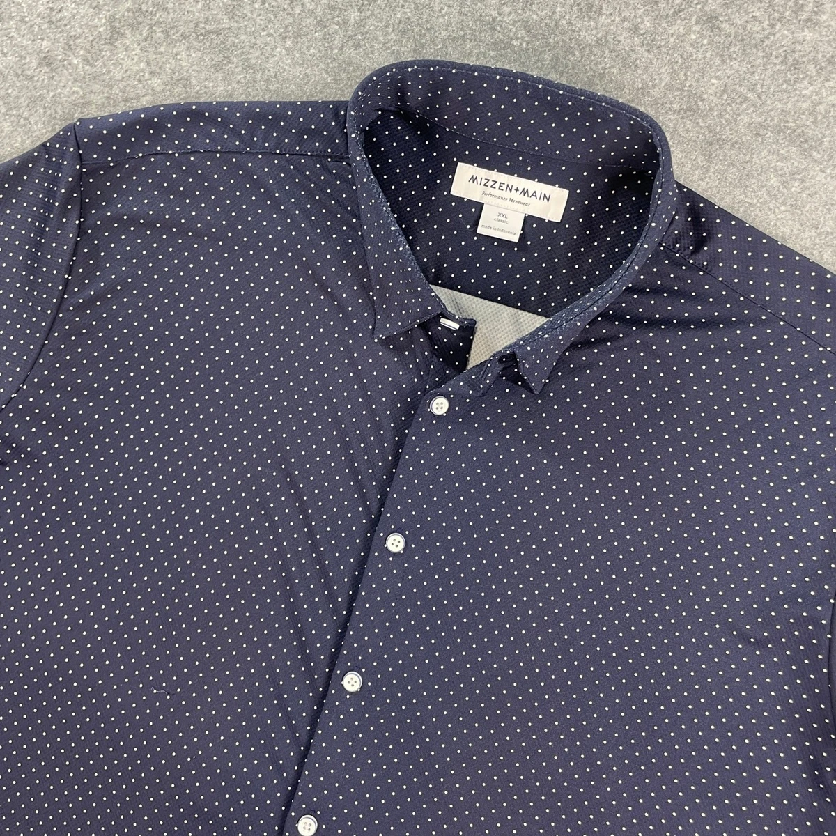 Polka Dot Short Sleeve Button-Up Casual Button-Down Shirts for Men