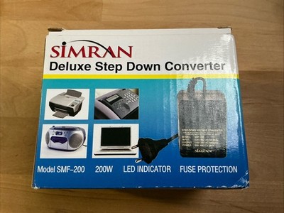 Simran 200 Watt Compact Step Down Transformer 220V to 110V AC Converter EU Plug