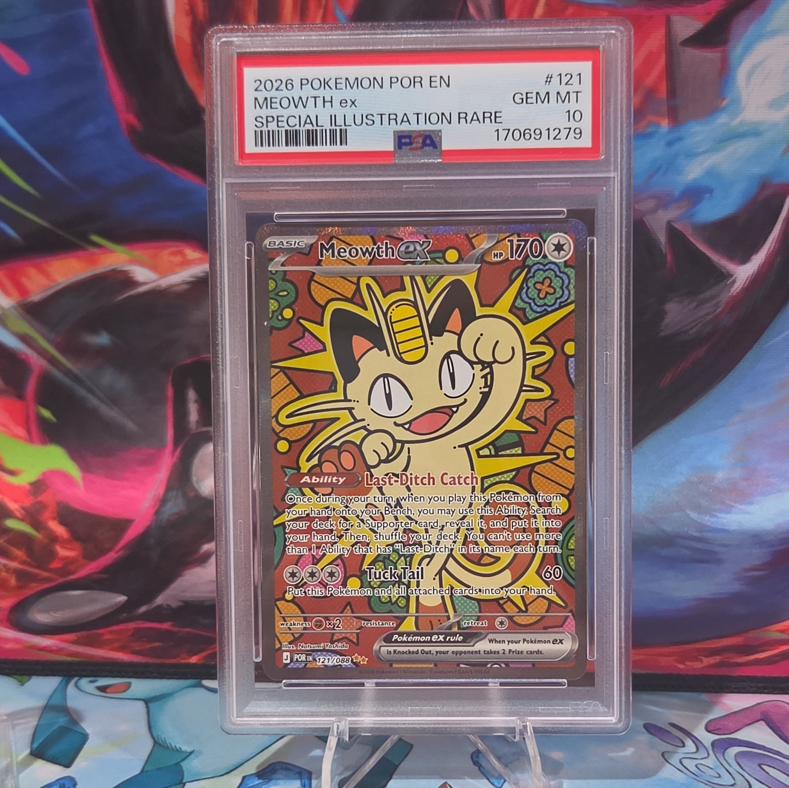 PSA 10 POKEMON POR EN-PERFECT ORDER 121 MEOWTH EX SPECIAL ILLUSTRATION RARE