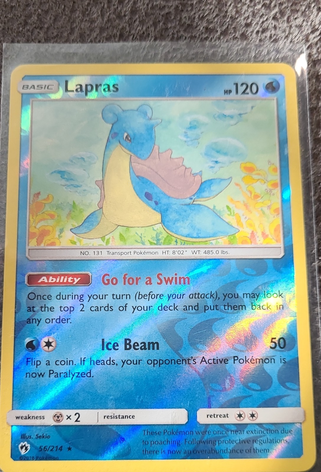 Lapras 56/214 Sm-Lost Thunder Reverse Holo
