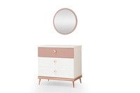 Moderne Kinderzimmer MöBel Designer Kommode Luxus Rund Spiegel 2Tlg Set