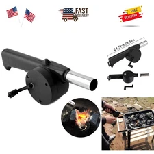 BBQ Fan Air Blower Fast Fire Starter Portable Mini Manual Hand Crank for Outd...