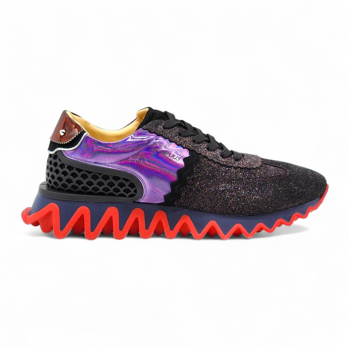 Christian Louboutin Loubishark Glitter Purple Men's Sneakers EU US  NWB