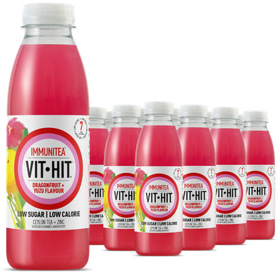 VITHIT Immunitea Dragonfruit + Yuzu 50cl 12 Stuks Multipack