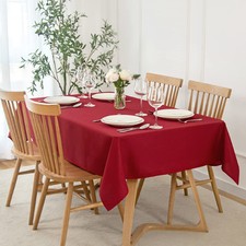 Rectangle Slubby Textured Tablecloth Waterproof Spillproof Wrinkle Free Table...