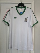 Adidas Mexico Retro Soccer Jersey Seleccion Nacional White / Green Classic