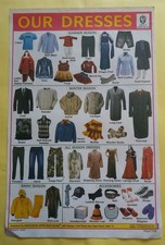 India Vintage Educational Chart Paper- OUR DRESSES CHART (1990) #29
