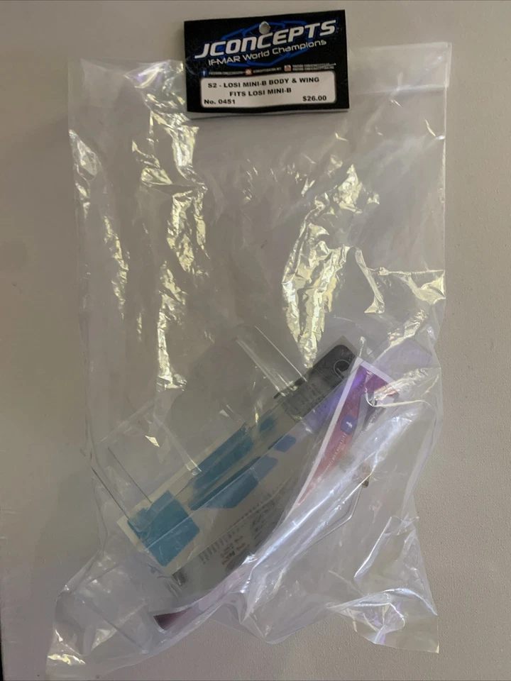 Jconcepts S2 Losi Mini B Clear Body W/Wing 0451 NEW - Image 2 of 4
