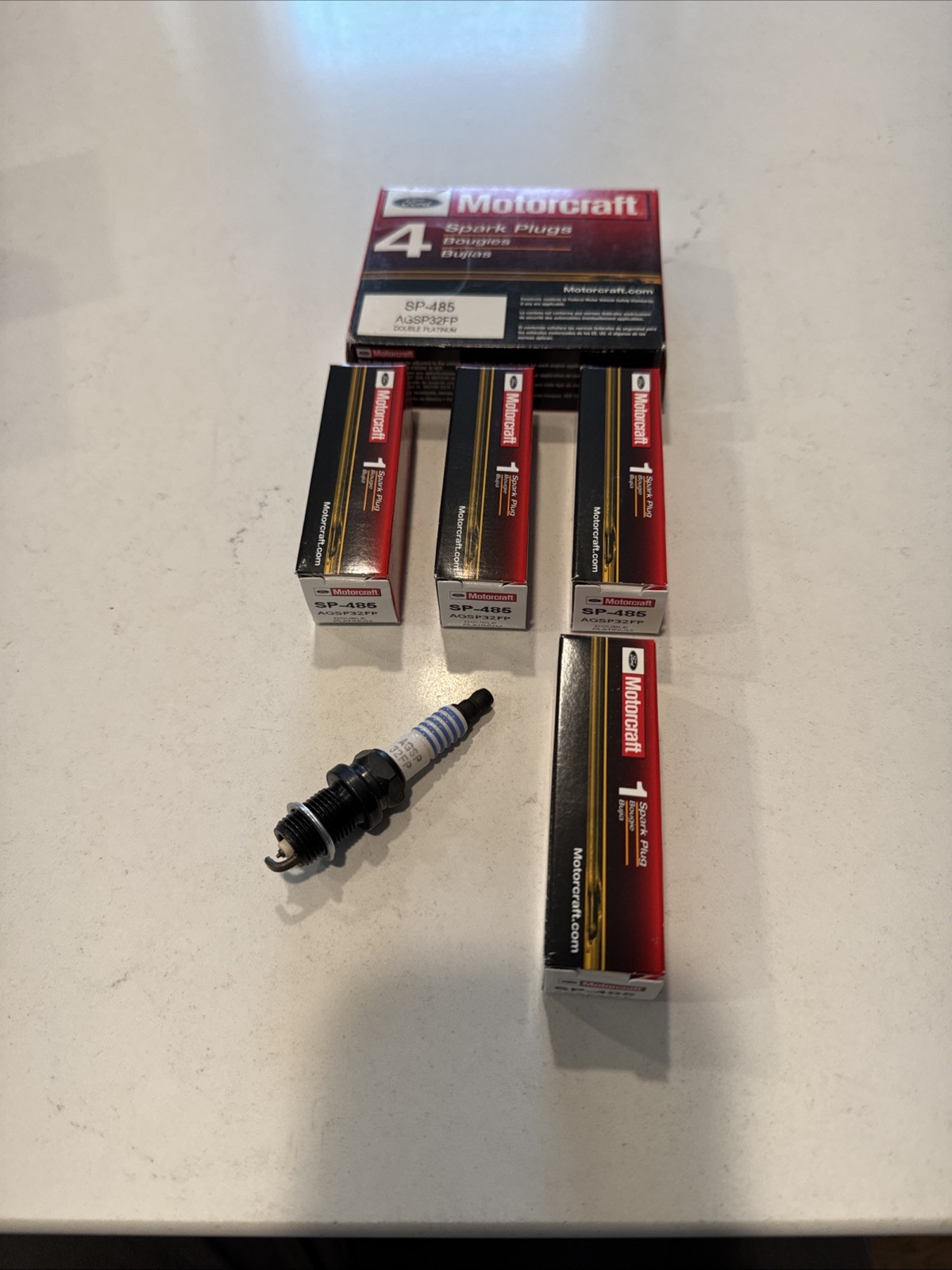 4 New Ford Motorcraft AGSP32FP Double Platinum Spark Plugs SP-485