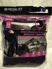 Ladies Medalist Perform Fleece Base Layer Crew SZ S, M, L, XL Black Lvl Ext Cold
