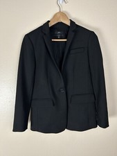 J.Crew 0 Petite Regent Blazer Four Seasons Stretch Black Career Single Button