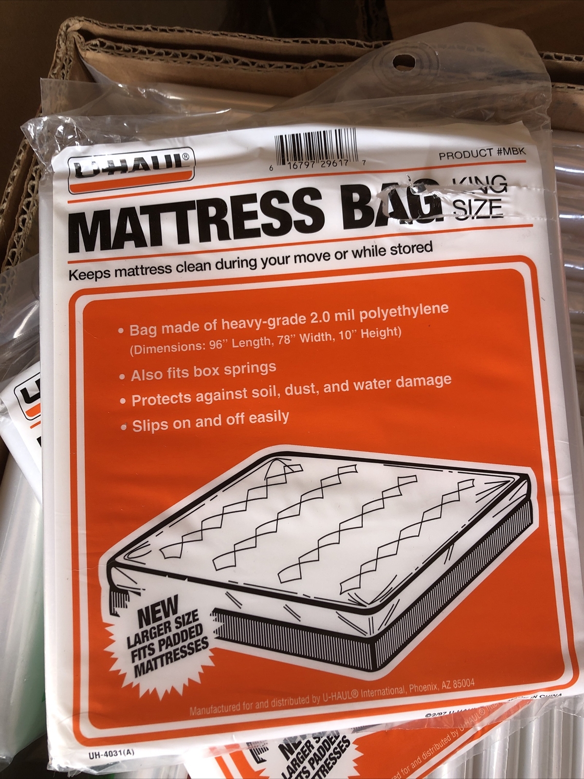 King Size Mattress Protector UHaul Moving Bag Large Size Fits Padded