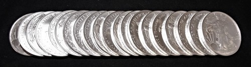 20 PCS, 1 OZ SILVER AMERICAN EAGLE COIN, 2005, AS CAME FROM U S MINT .999 FINE - Bild 3 von 10