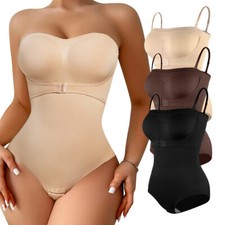 Strapless Shapewear Bodysuits for Women Tummy Control Body Shaper Bandeau Top UK
