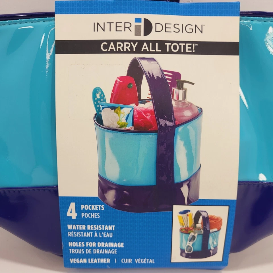 Bolso de Mano Inter Design, 4 Bolsillos, Resistente al Agua Vegano 2 Tonos Cuero Azul Foto 2 de 4