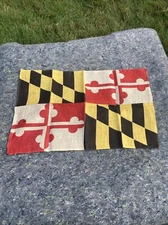 Post WWI Annin Defiance Maryland State Flag; 3x5 Sewn Cotton Bunting Late 1920s
