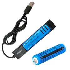 2Pcs Multipurpose Rechargeable Batteries 3.7V 3000mAh Li-Ion Battery + Charger