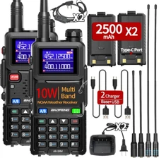 2 Pack BAOFENG Ham Radio Long Range 10W Walkie Talkies USB-C Rechargeable 999CH