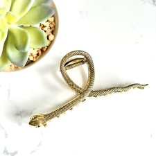 Gold Snake Shape Serpent Clip Hair Curve Claws Large Accessory NEW Boho