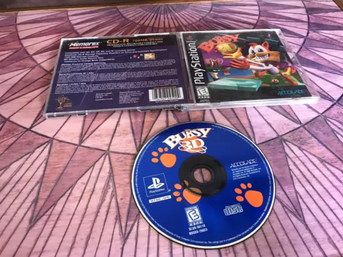 Bubsy 3D (Sony PlayStation 1, 1997) Disc And Manual ONLY Ps1 Tested