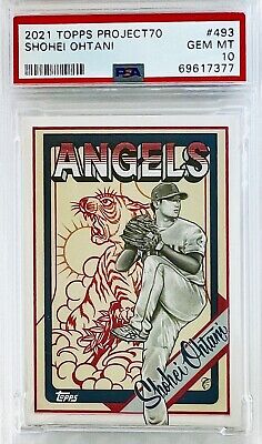 2021 Topps Project 70 Shohei Ohtani Mister Cartoon #493 PSA 2021 Topps Project 70 Shohei Ohtani Mister Cartoon #493 PSA