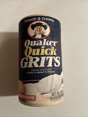 Vintage 1990 s Quaker Oats Quick Grits NOS Unopened Full Sealed Cereal