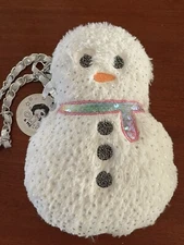 Olly & Me Snowman Girls Plush Purse White Sliver Fleck Bag Chain Strap New