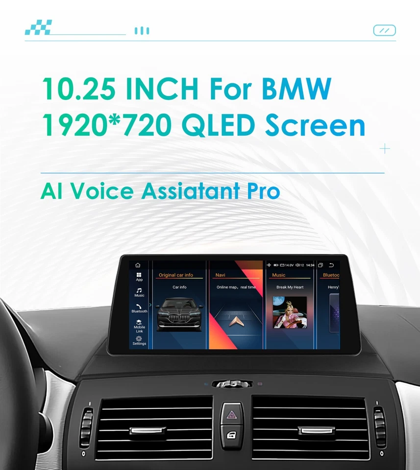 Radio estéreo GPS DAB Carplay 4G 6+64 GB de 10,25"" para BMW X3 E83 2004-2010 Android13 Foto 2 de 4