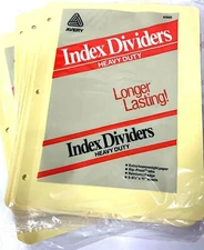 Lot of 5 Yellow Avery Heavy Duty Index Divider Packages 5-8 1/2" x 11" Sheets