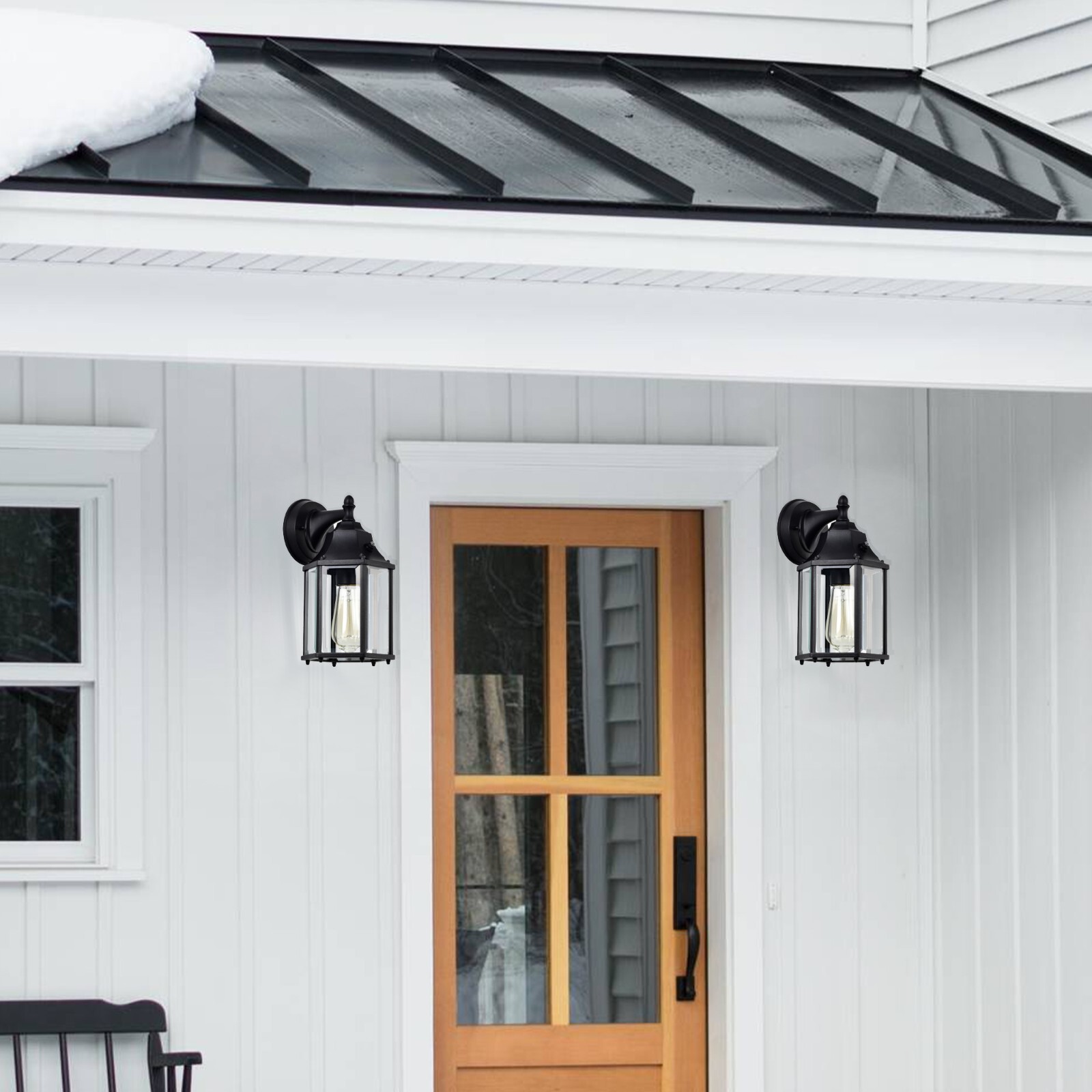 Outdoor Wall Light Fixture Dusk To Dawn 2 Pack Matte Black Outdoor Porch Lights