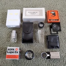 PRINTING AND JEWELRY AND ARTWORK LOT of MAGNIFIER GLASS LOOPS PROFESSIONAL TOOLS