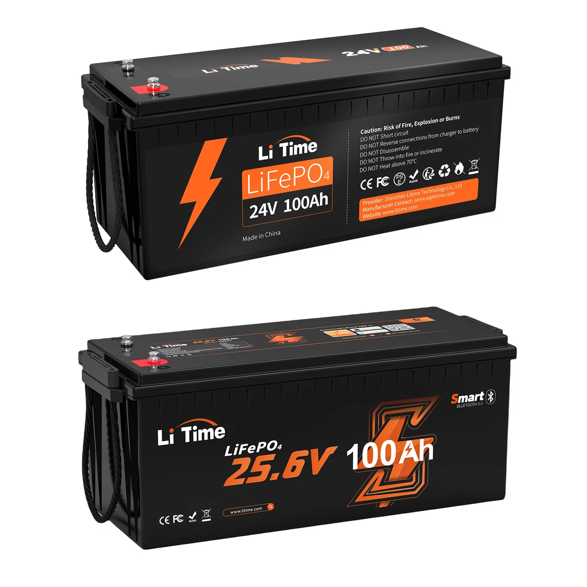 LiTime 25,6V 100Ah LiFePO4 Lithium Batterie Akku für Solar 