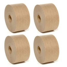 4 Rolls of 2.75 Inch x 450 Ft Ultra Durable Water-Activated Reinforced Tape