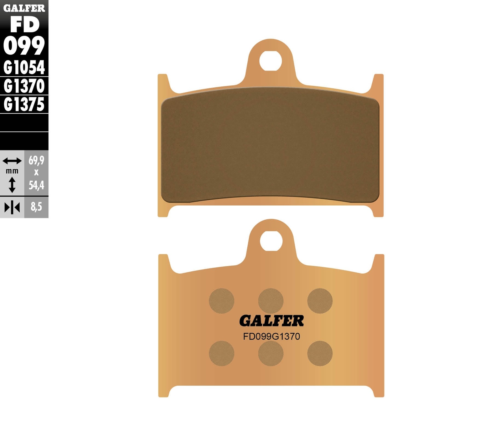 Plaquettes de frein KH235 frittées métalliques or pour moto de route et conduite urbaine