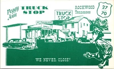 Peggy Ann Truck Stop Rockwood Tennessee Shell Gas Station VTG Chrome Postcard 9N