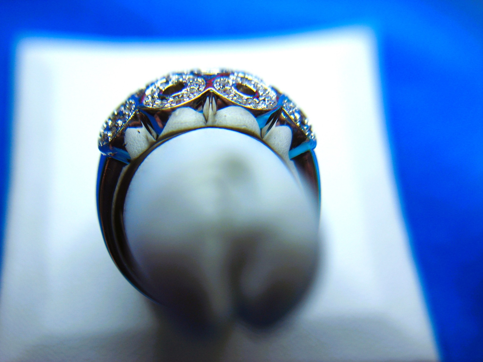 FANCY STERLING SILVER RING SET WITH GLITTERING ST… - image 7