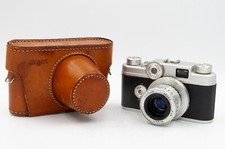 Vintage Argus C44 35mm Film Camera w/California Saddle Leather Case, EX 