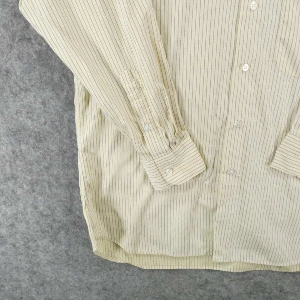 Vintage Gitman Bros Shirt Men 16-32 Long Sleeve Yellow Blue Striped USA - Image 4 of 4