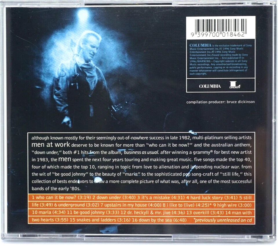 Men At Work : Contraband : The Best Of CD Album  - DOWN UNDER - HTF - Image 2 of 3