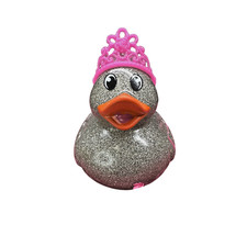 Silver Glitter Princess Duck w/ Pink Tiara Cute Barbie Duck Jeep Ducking