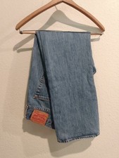 Vintage Levis Mens 36x30 501 Light Wash Straight Leg Button Fly Denim Jeans