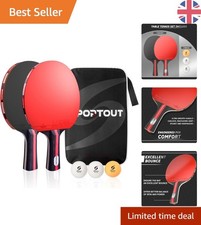 Professional Style Table Tennis Bats and 3-Star Balls in Compact Carrier Case