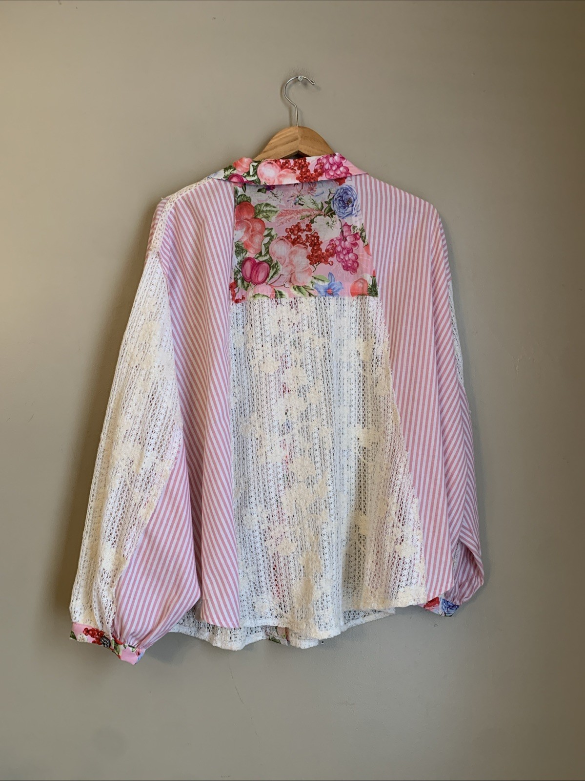 POL Womens Oversized Patchwork Button Down Shirt … - image 7